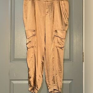 NEW Years Eve sleek champagne cargo pants. Size 18W shinny grunge NWT dazzle Y2K